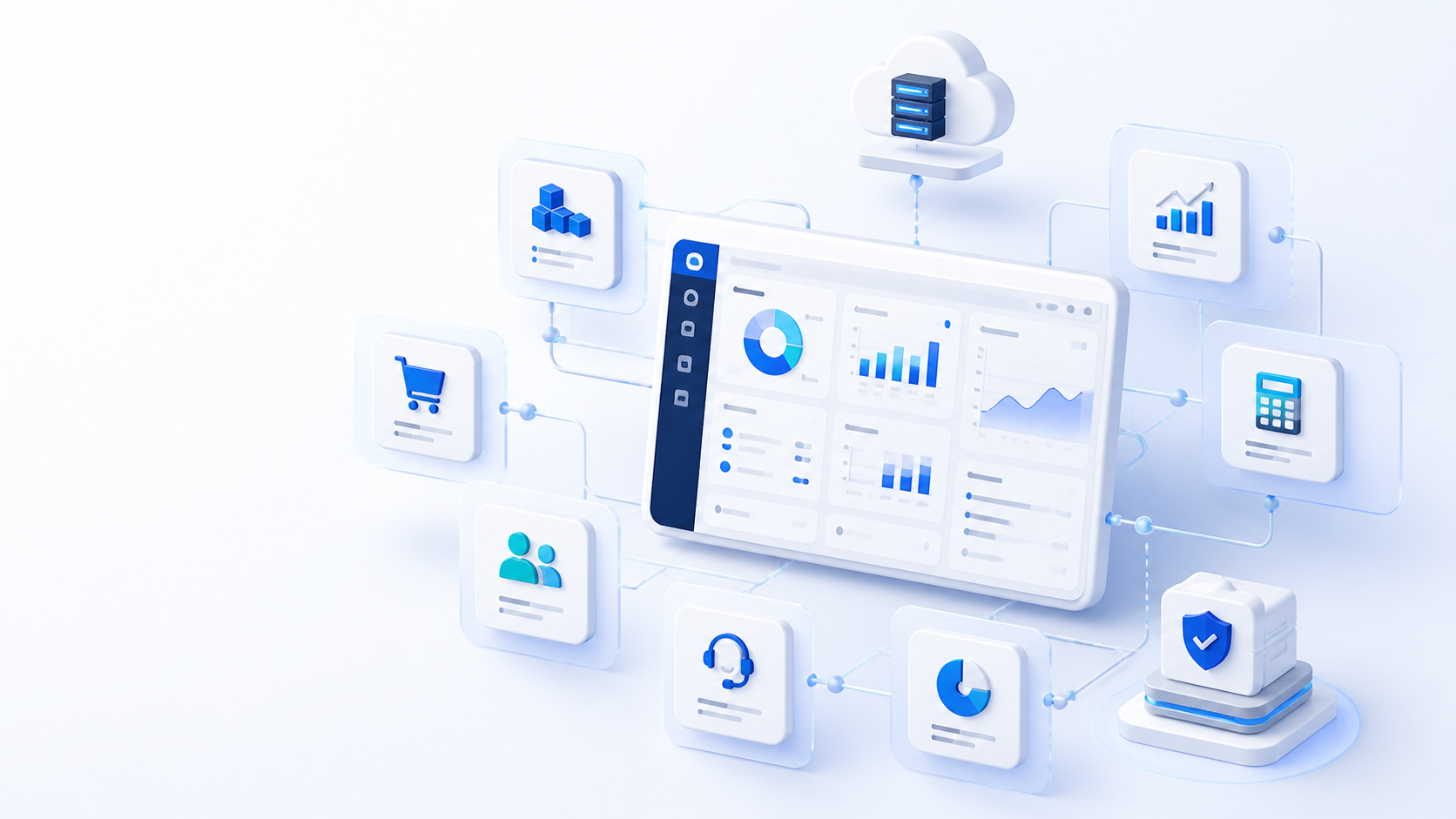 Original illustration of a modular business operations platform